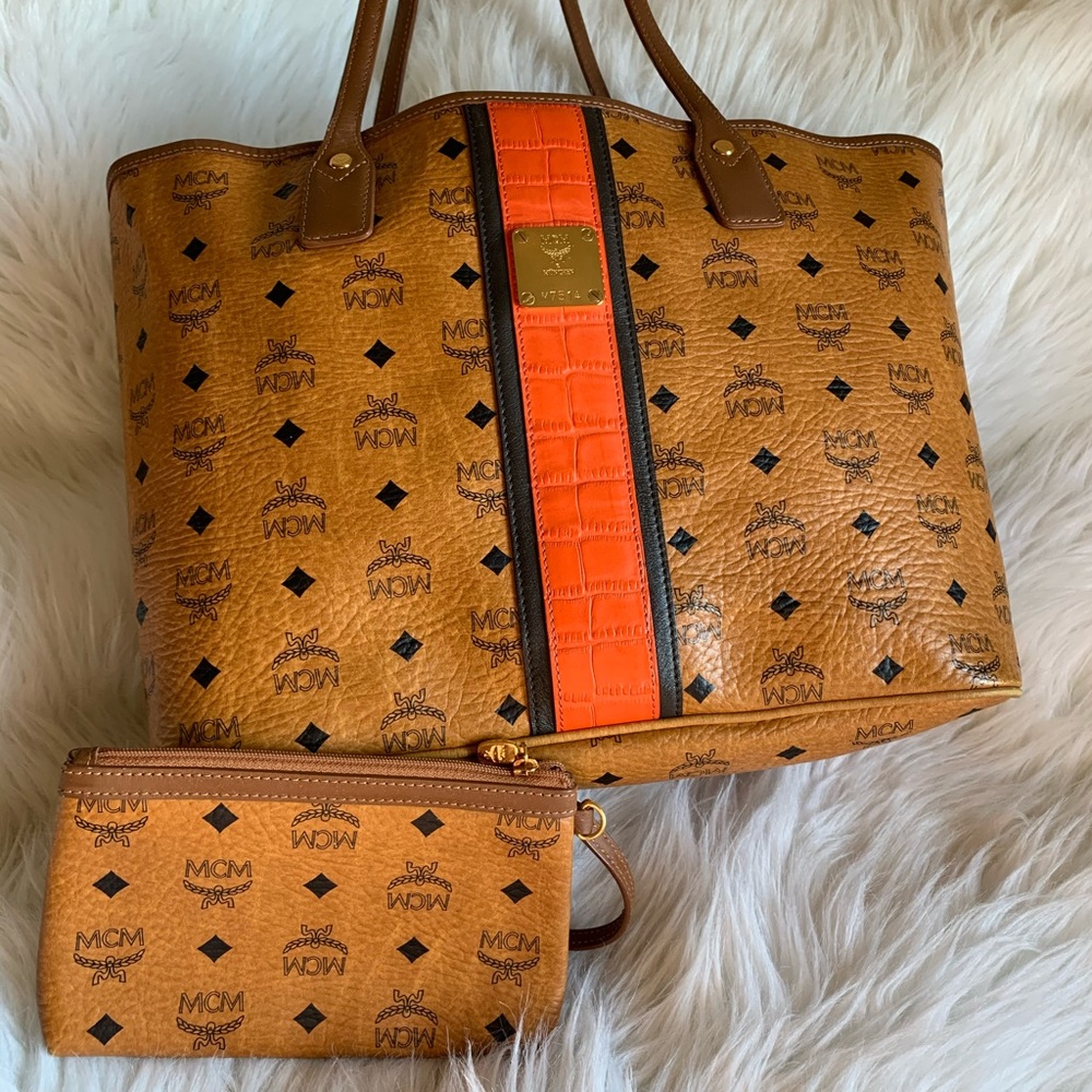 MCM Heritage Cognac Orange Line